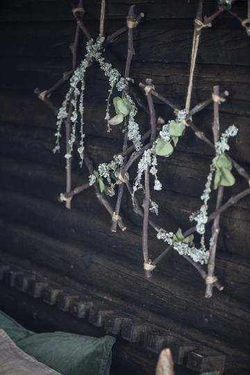 Træ stjerne som altan hygge