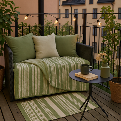 Quilt tæppe til terrasse og altan: striber