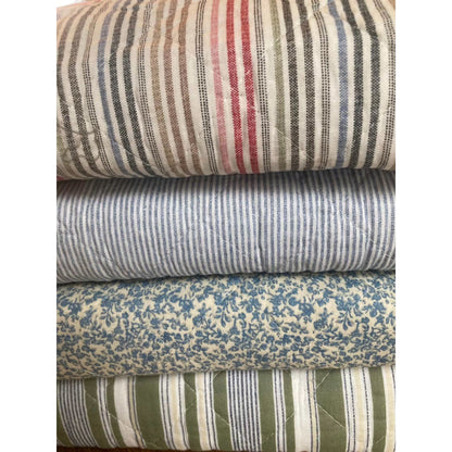 Quilt tæppe  med grønne striber er perfekte til din terrasse indretning